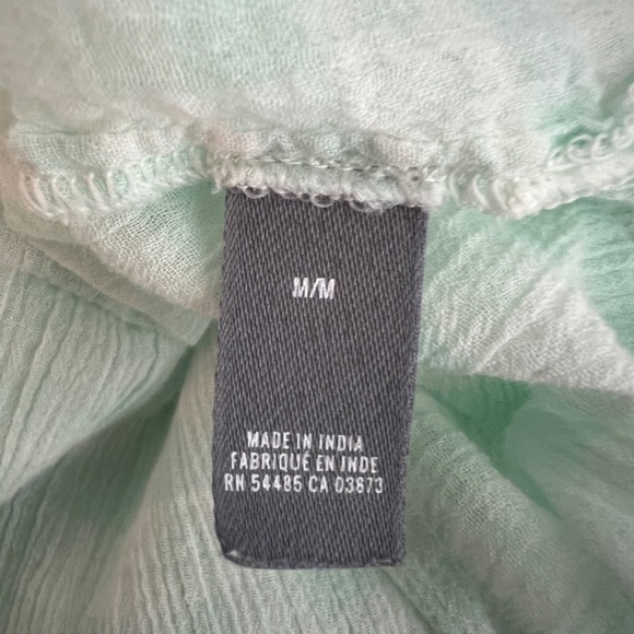 Aerie Cool Mint Green 1/2 Button Women's Gauzy Cotton Tunic Shirt Size Medium - Picture 9 of 11